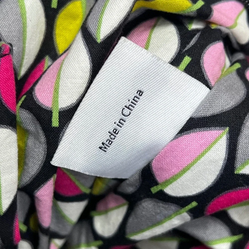 Vera Bradley Hadley Satchel Crossbody Bag Black Floral Lining Quilted Microfiber